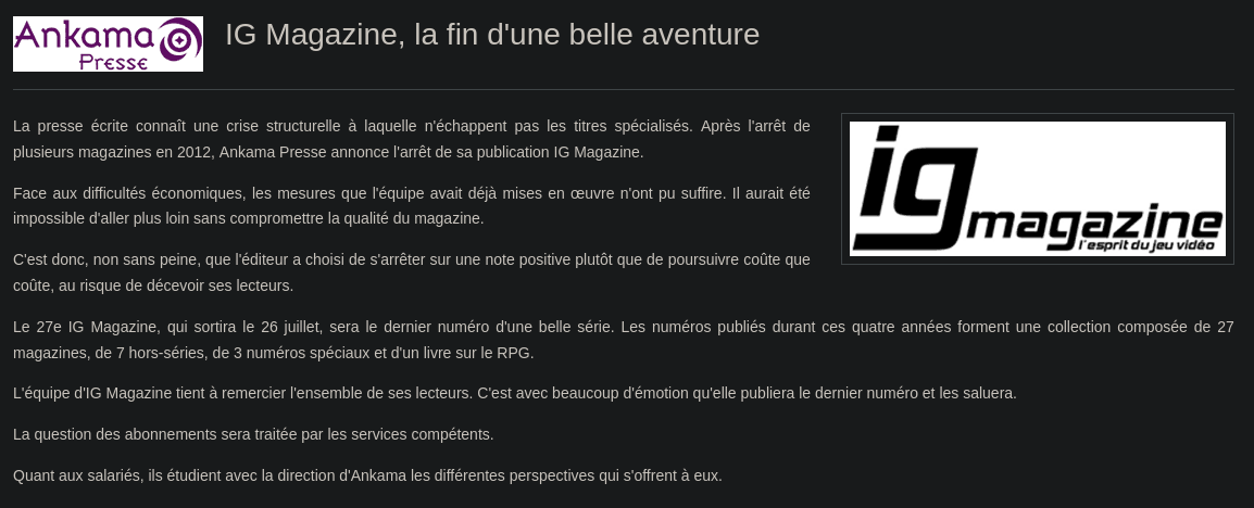 IG Magazine et l'influence qu'il a eu sur moi