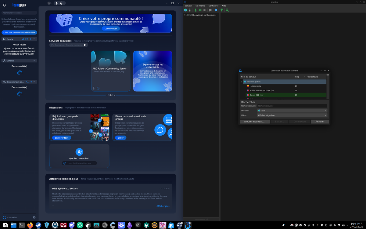 Parlons un peu de Mumble et Teamspeak