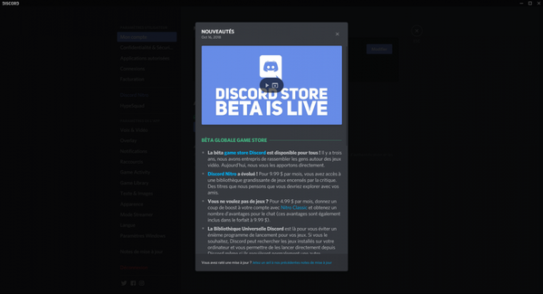 Discord : Ajout d'une boutique de jeux intégrée